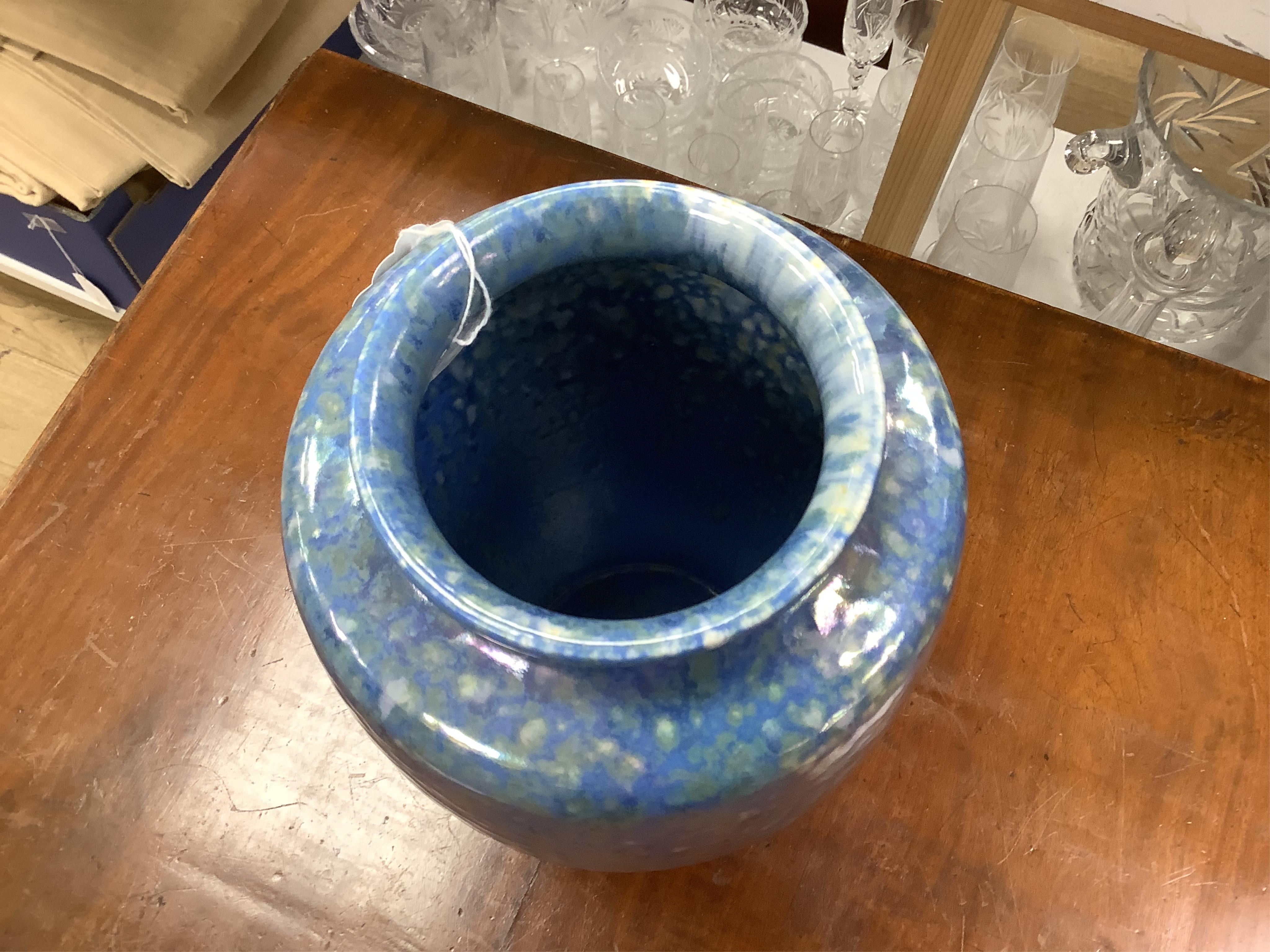 A Ruskin pottery vase, dated 1927, 24cm high